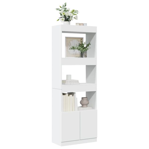 vidaXL Highboard hvit 63x33x180 cm konstruert tre