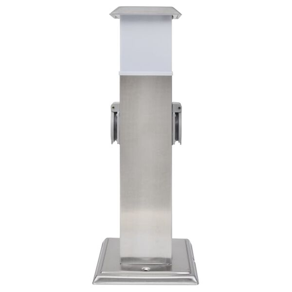 Rustfritt Hage Stikkontakt S&oslash;yle med Lampe