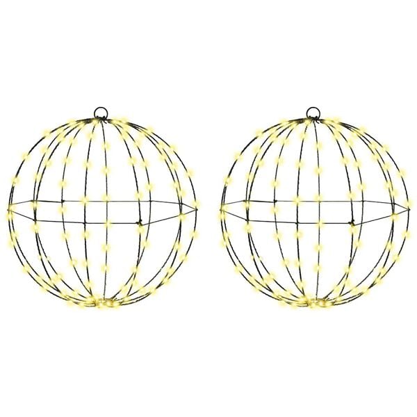 vidaXL Kule med 192 LED 2 pcs Varmhvit 40 x 40 x 43,5 cm Metall