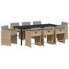 vidaXL Hage Spisegruppe 9 pcs Beige polyrotting