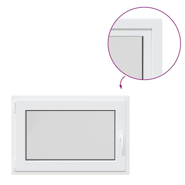 vidaXL Kjellervindu RISOR 90x60 cm Tilt&Turn DIN høyre hvit