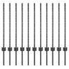 vidaXL Gjerdep&aring;le 11 pcs Gr&aring; 80 cm St&aring;l