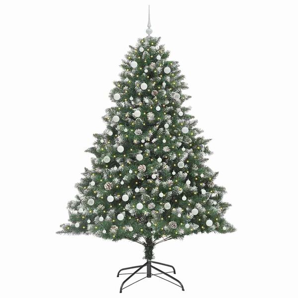 vidaXL Kunstig juletre grønn 160 x 160 x 240 cm PVC og plast og stål