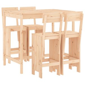 vidaXL Hagebarsett 5 deler heltre furu