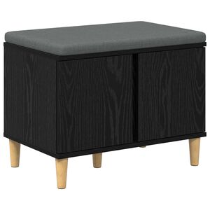 vidaXL Gangbenk Svart Eik 60 x 38 x 46 cm Konstruert treverk og stoff