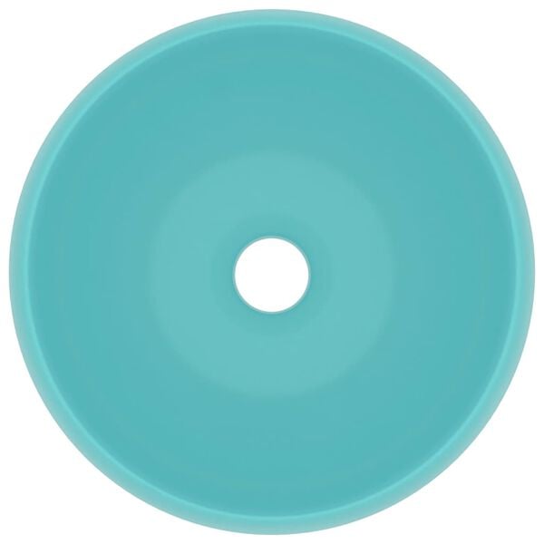 vidaXL Luksuri&oslash;s servant rund matt lysegr&oslash;nn 40x15 cm keramisk