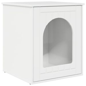 vidaXL Katt Hus Glanset Hvit 53 x 52 x 62 cm Konstruert tre