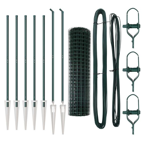 vidaXL Gjerde med stolpe gr&oslash;nn 1,2 x 10 m St&aring;l og PVC