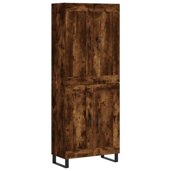 vidaXL Highboard røkt eik 69,5x34x180 cm konstruert tre