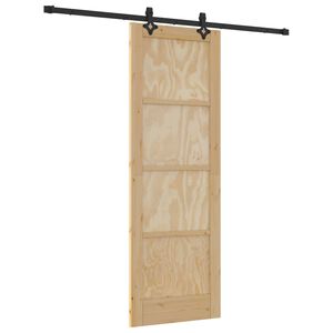 vidaXL Skyved&oslash;r Naturlig og svart 73,5 x 211 cm Heltre furu