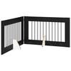 vidaXL Foldbar hundegitter med stativer 2 stk. Svart eik 200,5 cm