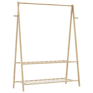 vidaXL Klesstativ med hyller 132x45,5x150,5 cm bambus