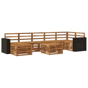 vidaXL Utend&oslash;rs sofa-sett 8 pcs Naturlig Solid akasietre