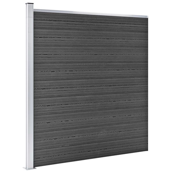 vidaXL Gjerdepanelsett WPC 1045x186 cm svart