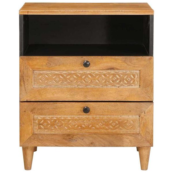 vidaXL Nattbordskap med dør Lys Brun 50 x 33 x 62 cm Massivt akasietre