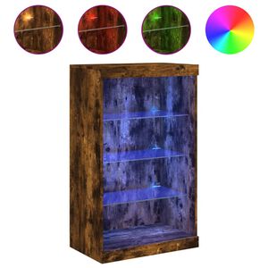 vidaXL Skjenk med LED-lys r&oslash;kt eik 60,5x37x100 cm