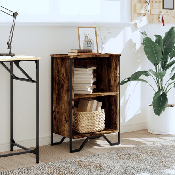 vidaXL Bokhylle røkt eik 50x31x74,5 cm konstruert tre