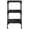 vidaXL Skriverstativ 3 hyller svart 50x41x75 cm konstruert tre