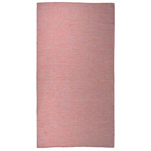 vidaXL Utend&oslash;rs flatvevd teppe 80x150 cm r&oslash;d