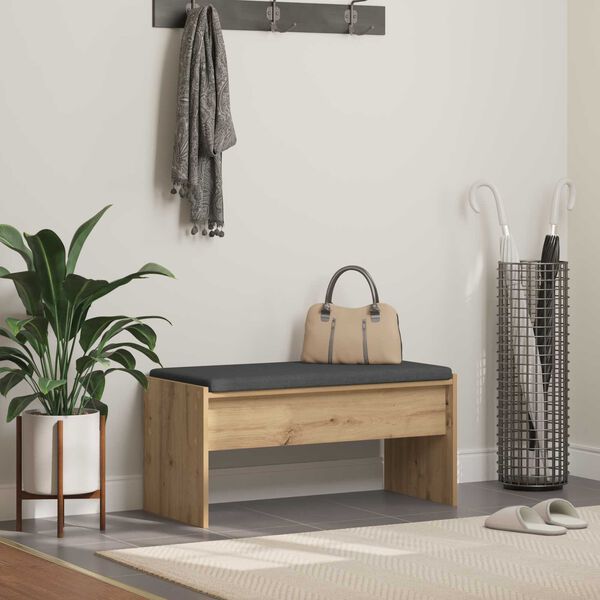 vidaXL Gangbenk med pute Artisan Eik 83 x 38 x 40 cm