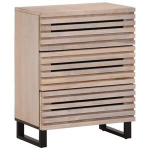 vidaXL Skjenk hvit 60x34x75 cm heltre mango