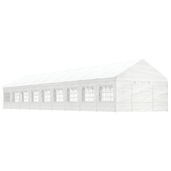 vidaXL Paviljong med tak hvit 20,07x4,08x3,22 m polyetylen