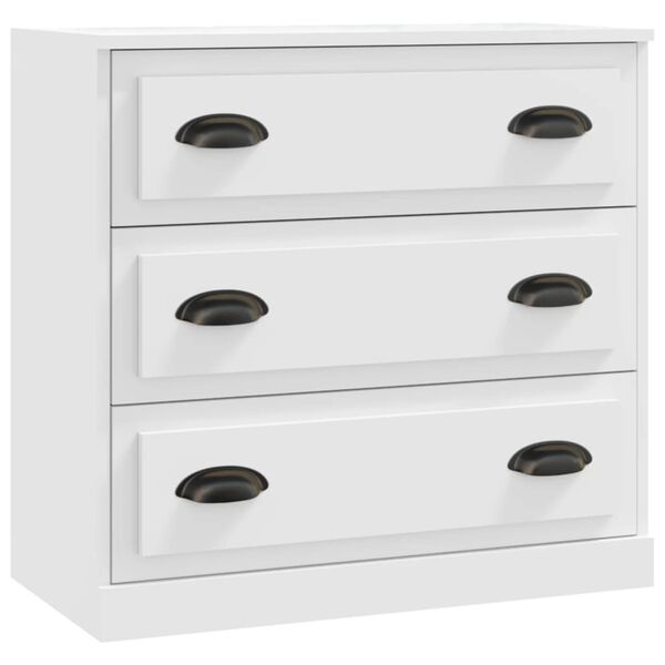 vidaXL Skjenker 2 stk hvit konstruert tre