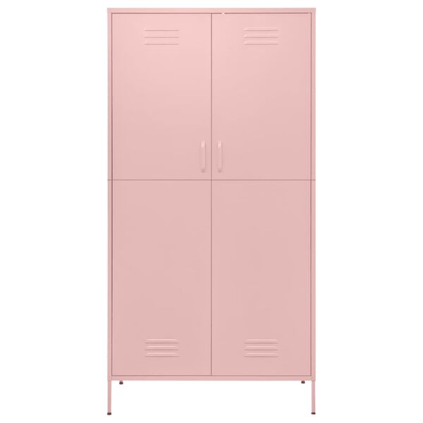 vidaXL Garderobe rosa 90x50x180 cm st&aring;l