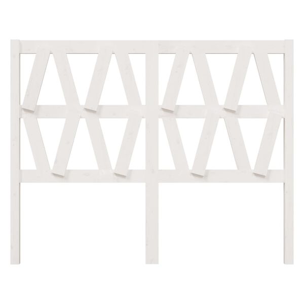 vidaXL Sengegavl hvit 126x4x100 cm heltre furu