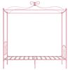 vidaXL Himmelsengeramme rosa metall 90x200 cm