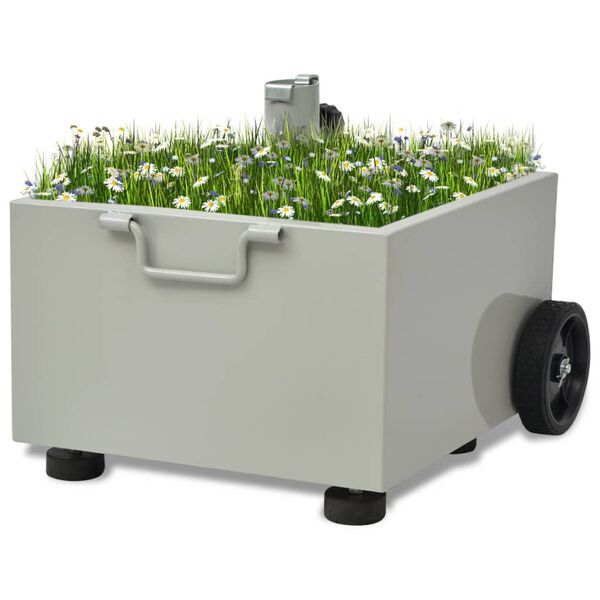 vidaXL Utend&oslash;rs parasollstativ/blomsterpotte gr&aring;