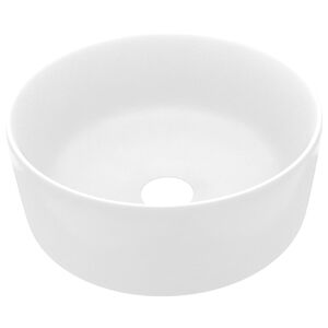 vidaXL Luksuri&oslash;s servant rund matt hvit 40x15 cm keramisk