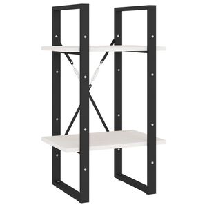 vidaXL Bokhylle 2 niv&aring;er hvit 40x30x70 cm heltre furu