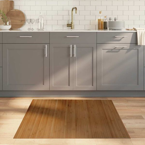 vidaXL Teppe rektangul&aelig;r brun 100x100 cm bambus