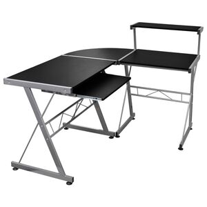 vidaXL Databord hj&oslash;rne svart 132x112x99 cm konstruert tre
