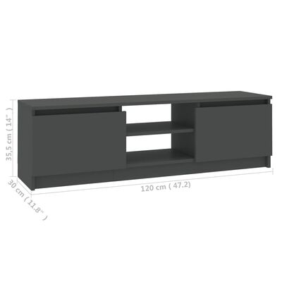 vidaXL TV-benk grå 120x30x35,5 cm sponplate