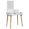 vidaXL Sminkebordsett FAUSKE 3 stk. Hvit 76 x 50 x 143 cm