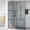 vidaXL Walk-in Dusjvegg Svart 140 x 195 cm herdet glass