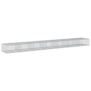 vidaXL Gabionkurv med deksel 700x100x50 cm galvanisert jern