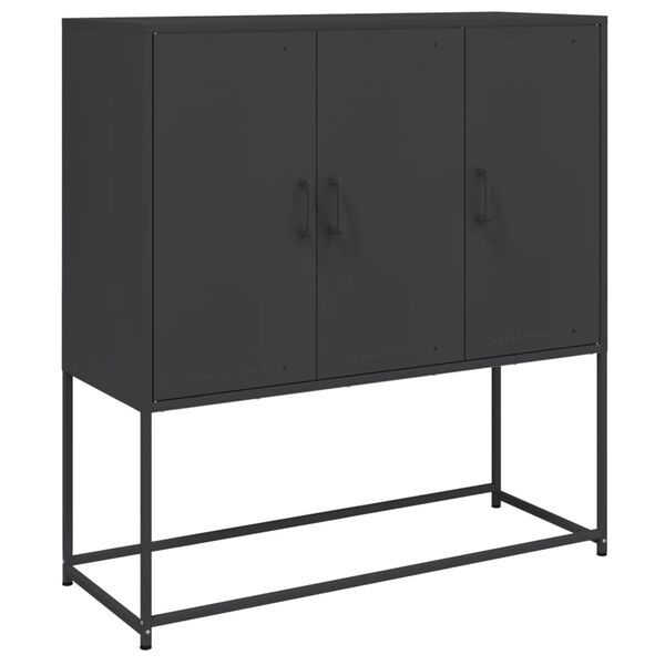 vidaXL Highboard svart 100,5x39x107 cm stål