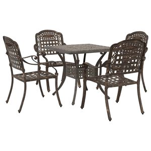 vidaXL Hagebordsett 5 pcs Bronse St&oslash;pt aluminium