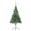 vidaXL Forh&aring;ndsbelyst kunstig juletre med kulesett 150 cm 380 grener