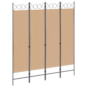 vidaXL 4-panel romdeler Beige 160 x 180 cm Stoff