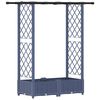vidaXL Hevet Bed med Trellis og Tak Gr&aring; 122,5 x 40 x 121 cm PP