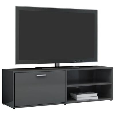 vidaXL TV-benk høyglans grå 120x34x37 cm sponplate