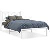 vidaXL Sengeramme i metall med hodegavl hvit 107x203 cm