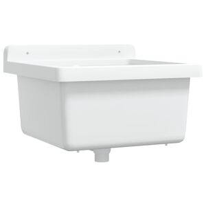 vidaXL Veggmontert servant hvit 40x40x24 cm harpiks