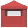 vidaXL Sammenleggbart partytelt pop-up med 3 sidevegger burgunder