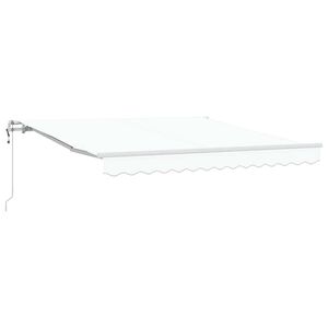 vidaXL Uttrekkbar markise Hvit 350 x 250 cm Stoff og Aluminium