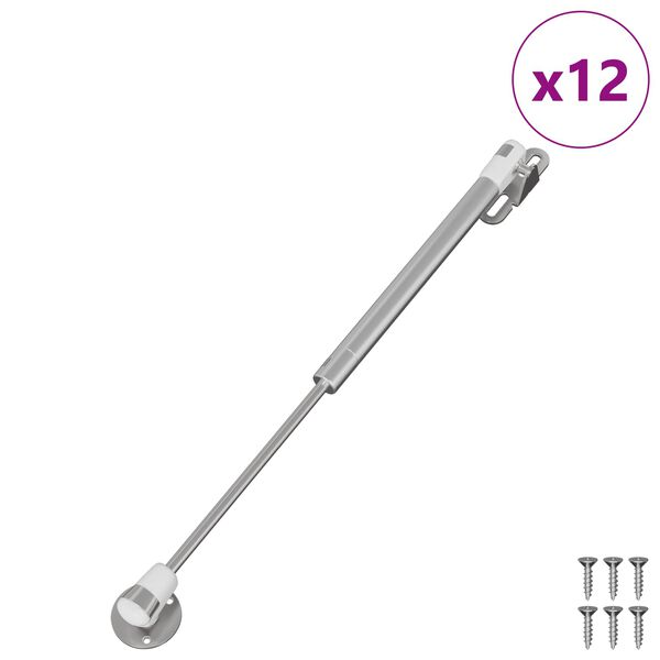 vidaXL Hydraulisk Gassfj&aelig;r 12 pcs s&oslash;lv 280 x 17 x 16 mm PP og Jern